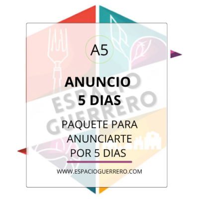 Anuncio paquete 5 días